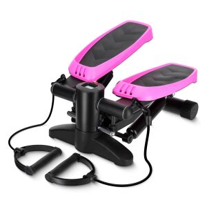 Stepper 2 în 1 4FIZJO EVO cu expandere pentru fitness acasă, vedere unghiulară - Aparate și echipamente cardio