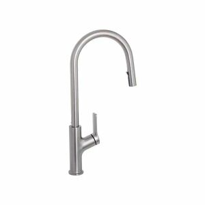 Küchenarmatur FJ5542 mit ausziehbarer Brause, Edelstahl, Satin Finish - Wasserhahn