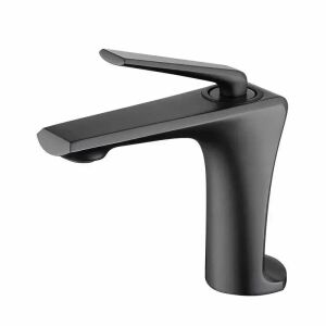 Alessandro Design satinierte graue Badarmatur auf weißem Hintergrund - WC-Sitze, Duschkabine, Wasserhahn, Duschtür, Badezimmerschrank, Wäschekörbe und Brausegarnitur