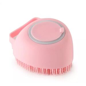 Puha szilikon szivacs test- és hajmosáshoz, sampon vagy tusfürdő tartályával, rózsaszínű 137651715 - Fürdőkefe