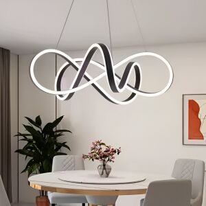 Závesný LED luster s diaľkovým ovládaním INFINITY HALO 138W, studené/teplé/neutrálne svetlo, stmievateľné, čierna, nastaviteľná výška 137651910 - Lampy&osvetlenie
