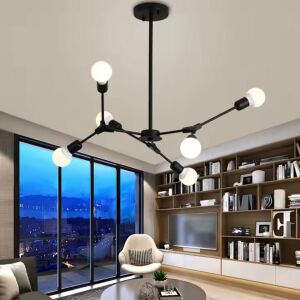 Полилей Architek Hexa, 6 x E27, черен, метален 137652036 - Лампи и осветление