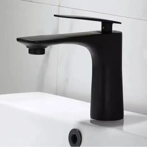 Schwarze Badarmatur, Alessandro Design CF2025, moderner Einhebel-Waschtischmischer - WC-Sitze, Duschkabine, Wasserhahn, Duschtür, Badezimmerschrank, Wäschekörbe und Brausegarnitur