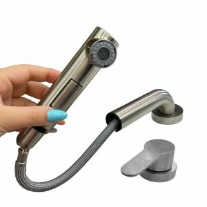 YSQ/106 Küchenarmatur mit Ausziehbrause, Edelstahl - Wasserhahn