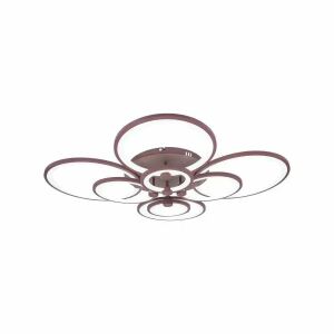 Żyrandol LED z pilotem ALANI 200 W, 8 okręgów, światło zimne/ciepłe/neutralne, ściemnialny, brązowy 137652159 - Lampy i oświetlenie