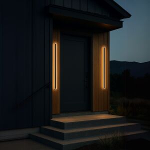 Aplica LED de Exterior Mack, Lungime 90cm, 13W, IP65, Metal, Liniar, Negru 137652204 - Lămpi de perete pentru exterior