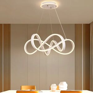 Żyrandol wiszący LED INFINITY HALO 138W z pilotem, zimne/ciepłe/neutralne światło, ściemnialny, biały, regulowana wysokość 137652449 - Lampy i oświetlenie