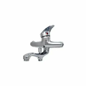 Chrom Badewannenarmatur Set mit schwenkbarem Auslauf, Wasserhahn, Schlauch und Exzenterverbindungen - WC-Sitze, Duschkabine, Wasserhahn, Duschtür, Badezimmerschrank, Wäschekörbe und Brausegarnitur