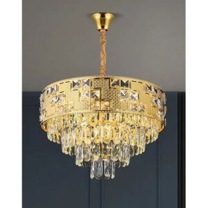 Кристален полилей NEUSCHWANSTEIN Eleganza 7xE14, диаметър 49 см, златен, регулируема височина 137652713 - Лампи и осветление