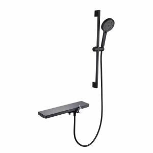 Čierny a strieborný sprchový panel z nehrdzavejúcej ocele - Sprchová súprava