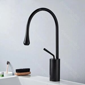 Moderne schwarze Alessandro Design Waschbeckenarmatur - WC-Sitze, Duschkabine, Wasserhahn, Duschtür, Badezimmerschrank, Wäschekörbe und Brausegarnitur