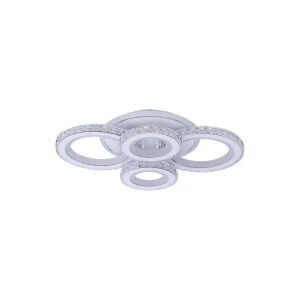 Żyrandol LED z pilotem i kryształem NOVA ROTONDA RGB 86W, 4 okręgi, światło zimne/ciepłe/neutralne, ściemnialny, biały 137653247 - Lampy i oświetlenie