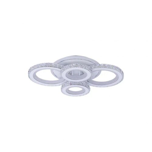 Żyrandol LED z pilotem i kryształem NOVA ROTONDA RGB 86W, 4 okręgi, światło zimne/ciepłe/neutralne, ściemnialny, biały 137653247