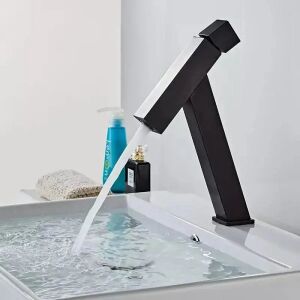 Moderne schwarze quadratische Waschbeckenarmatur von Alessandro Design OD/2036 - Wasserhahn