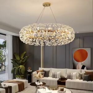 Krištáľový luster SEGOVIA Magno 5x E14, priemer 60 cm, lesklé zlato, nastaviteľná výška 137653541 - Závesné lampy