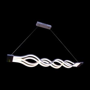 Závesný LED luster s diaľkovým ovládaním WAVE 44W, Lineárny, Studené/Teplé/Neutrálne svetlo, Stmievateľný, Biely, Nastaviteľná výška 137653961 - Závesné lampy