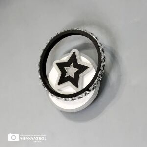 Lampă de perete LED Hadley, design stea alb-negru, iluminat modern - Aplice perete