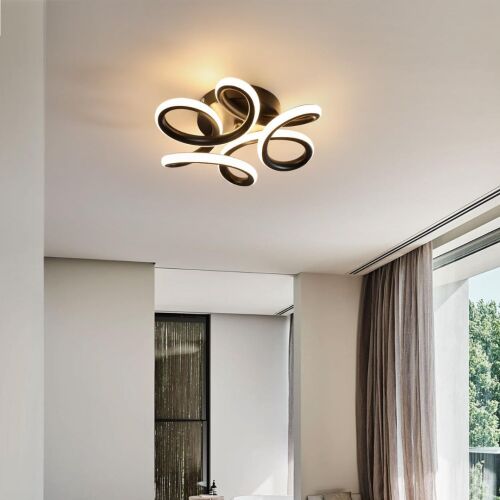 Lampa sufitowa LED VERTEX HELIX w nowoczesnym salonie