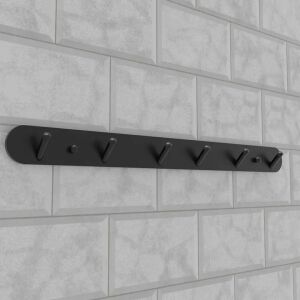 Czarny aluminiowy wieszak na ręczniki i akcesoria łazienkowe 45 cm - Wieszak na ręczniki