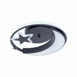 Żyrandol LED z pilotem ALYONA 44W, Księżyc i Gwiazda, Światło zimne/ciepłe/neutralne, Ściemnialny, Czarny 137654330 - Lampy i oświetlenie