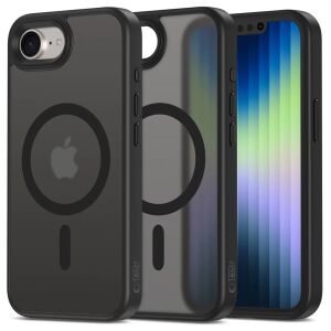 Tech-Protect Magmat Magsafe Fekete/Átlátszó iPhone 16e Tok - Tech-Protect