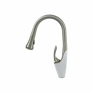 W054 Chrom Küchenarmatur auf weißem Hintergrund - Wasserhahn