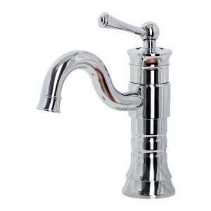 Chrom Badezimmerarmatur, Modell WZY/319/C isoliert auf Weiß - Wasserhahn