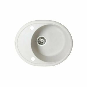 Angora Quarz Küchenspüle, Satin-Finish, Draufsicht - Spülbecken