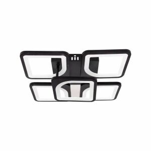 LED полилей с дистанционно управление ZOE 68W, 5 квадрата, студена/топла/неутрална светлина, димируем, черен 137654606 - Лампи и осветление