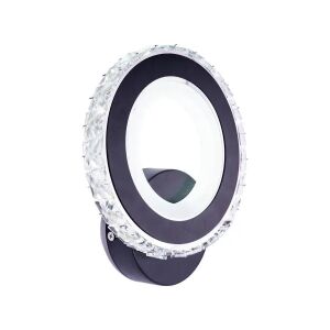 Lampă de perete NOVA Rotonda LED, negru și oțel inoxidabil, lumină reglabilă - Aplice perete