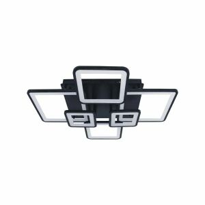 ELLA LED Deckenleuchte, 124W, schwarz, modernes quadratisches Design - Hängeleuchten