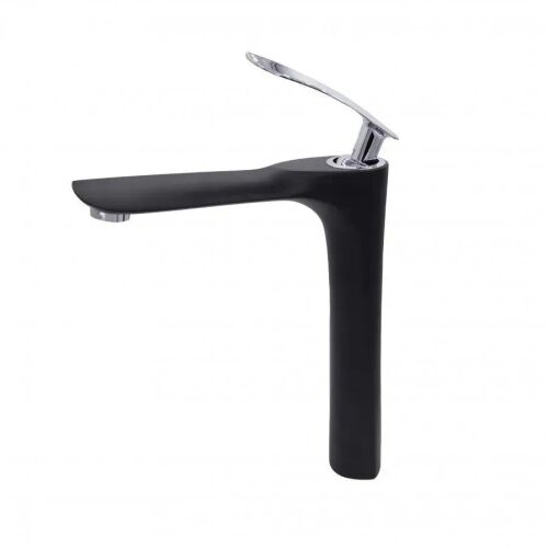 Schwarze Badarmatur, moderner Einhebel-Waschtischmischer