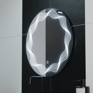Oglindă LED Flusso Touch 60cm, oglindă rotundă iluminată pentru baie cu control tactil - Mobilier de living