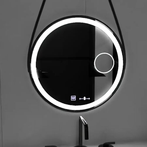 Micah Marcello MotionGlow 60cm LED Badezimmerspiegel mit Antibeschlag, Uhr, Thermometer und Vergrößerungsglas