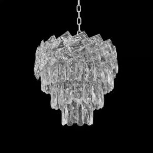 Żyrandol kryształowy WINDSOR Petito 3xE27, średnica 30 cm, chrom błyszczący, regulowana wysokość 137655764 - Lampy i oświetlenie