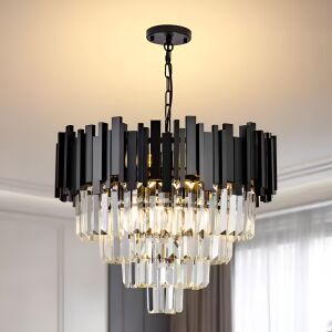 Krištáľový luster BLOIS Eleganza 8xE14, priemer 49cm, čierny, nastaviteľná výška 137656067 - Lampy&osvetlenie