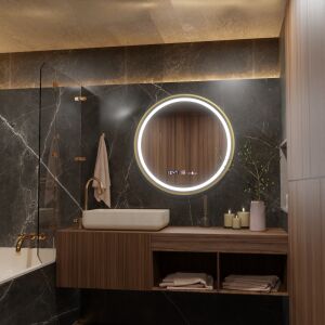 LED zrkadlo Celeste Royale Gold MotionGlow Marcello v kúpeľni - Zrkadlá