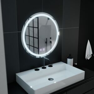 Lustro łazienkowe LED Lucea Touch 70 cm z funkcją zapobiegania parowaniu i ściemnianym światłem - Meble do salonu