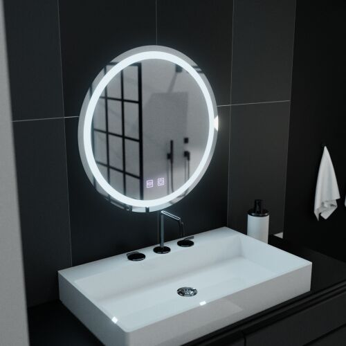 Lustro łazienkowe LED Lucea Touch 70 cm z funkcją zapobiegania parowaniu i ściemnianym światłem