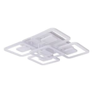 Żyrandol LED FELIX 107W z pilotem, 5 kwadratów, światło zimne/ciepłe/neutralne, ściemnialny, biały 137656449 - Lampy i oświetlenie