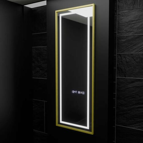 Elena Marcello rechteckiger LED-Spiegel mit Radarsensor, Antibeschlag, Uhr und Dimmer