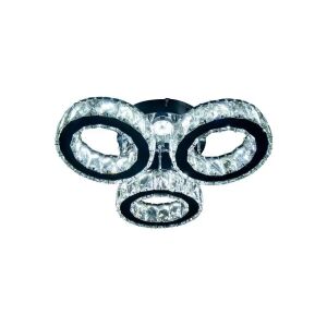 LED luster s diaľkovým ovládaním a krištáľom TIMOTEI 30W, 3 kruhy, studené/teplé/neutrálne svetlo, stmievateľné, lesklý čierny chróm 137656821 - Lampy&osvetlenie