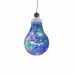 Dekorative Glühbirne mit mehrfarbigem Draht und Stecker, beleuchtet - Dekorative Lampen