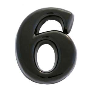 Fekete kerámia házszám 6, 12cm - JKH