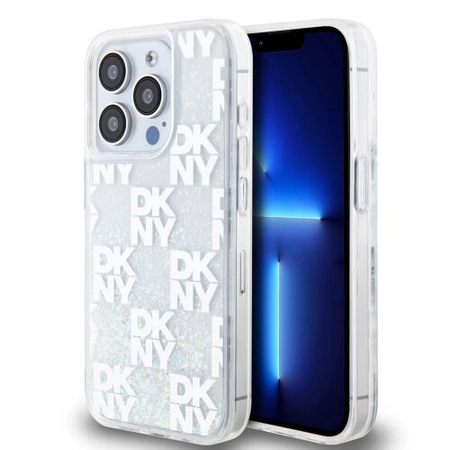 DKNY Liquid Glitter Checkered iPhone 15 Pro tok - DKNY