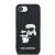 Elölnézet a Karl Lagerfeld iPhone tokról Karl-lal és Choupette-tel