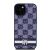 Elölnézet a DKNY kék kockás iPhone 15 tokról