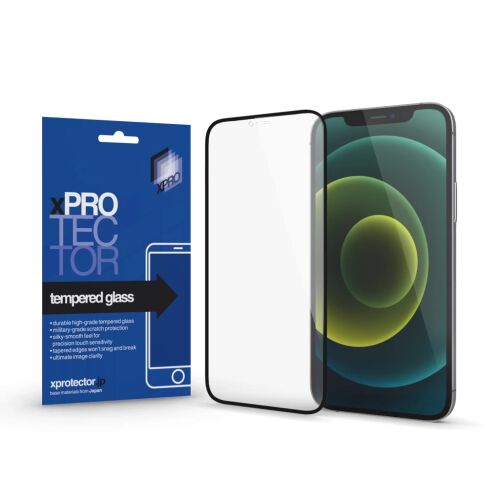XPRO edzett üveg képernyővédő iPhone 16 Pro Max készülékhez, teljes 3D fedés, fekete keret - XPro
