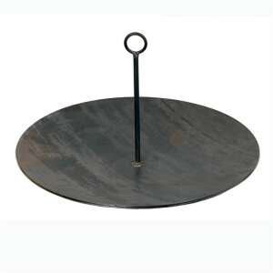50 cm átmérőjű függő grillező tárcsa, fekete acél, 3 mm vastag, fogantyúval - JKH