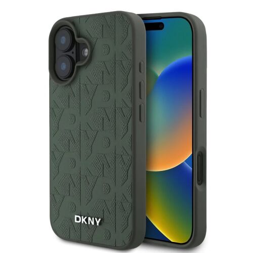 DKNY zöld PU bőr MagSafe tok iPhone 16-hoz - DKNY